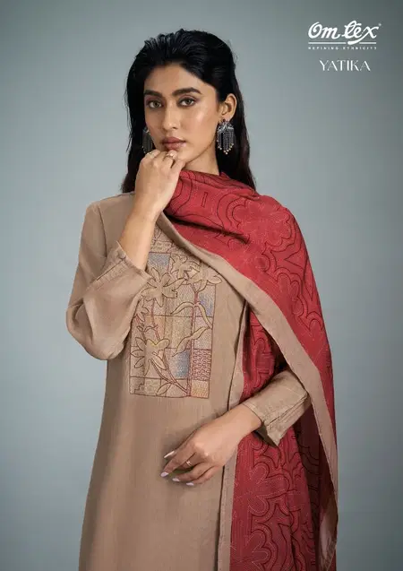 Yatika By Omtex Maslin Printed Embroidery Dress Material Wholesale Price In Surat